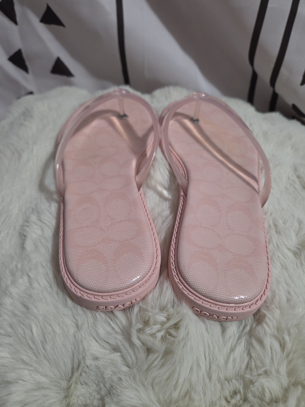 Coach Pale Pink Jelly Thong Sandals - Picture 5 of 6